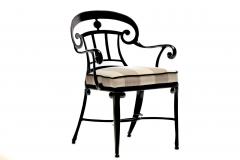 Dorothy Draper Hollywood Regency Style Set of 16 Indoor Outdoor Black Dining Chairs - 3818610