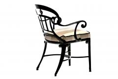 Dorothy Draper Hollywood Regency Style Set of 16 Indoor Outdoor Black Dining Chairs - 3818611