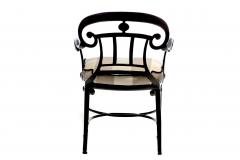 Dorothy Draper Hollywood Regency Style Set of 16 Indoor Outdoor Black Dining Chairs - 3818612