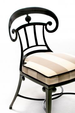 Dorothy Draper Hollywood Regency Style Set of 16 Indoor Outdoor Black Dining Chairs - 3818615