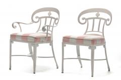 Dorothy Draper Hollywood Regency Style Set of 16 Indoor Outdoor White Dining Chairs - 3818617