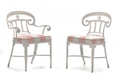 Dorothy Draper Hollywood Regency Style Set of 16 Indoor Outdoor White Dining Chairs - 3818621