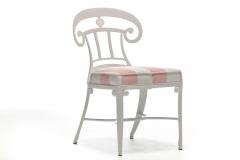 Dorothy Draper Hollywood Regency Style Set of 16 Indoor Outdoor White Dining Chairs - 3818626