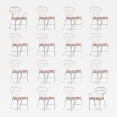 Dorothy Draper Hollywood Regency Style Set of 16 Indoor Outdoor White Dining Chairs - 3823930