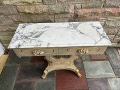 Dorothy Draper Lovely Hollywood Regency Harp Style Marble Top Console Table - 4561125
