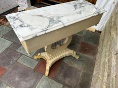Dorothy Draper Lovely Hollywood Regency Harp Style Marble Top Console Table - 4561167