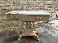 Dorothy Draper Lovely Hollywood Regency Harp Style Marble Top Console Table - 4561191