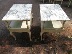 Dorothy Draper Lovely Pair Dorothy Draper style Marble Top Night Stands Hollywood Regency - 1139273