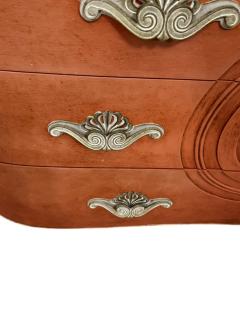 Dorothy Draper MODERNE MID CENTURY CORSET DESIGN CORAL WHITE MARBLE TOP DRESSER - 4410236