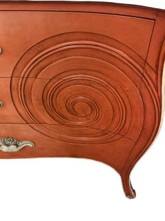 Dorothy Draper MODERNE MID CENTURY CORSET DESIGN CORAL WHITE MARBLE TOP DRESSER - 4410237