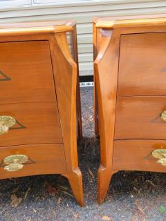 Dorothy Draper Magnificent Pair of Dorothy Draper Style Bowed Front Bachelors Chests Regency - 1414453