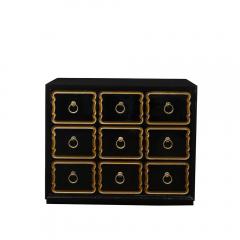 Dorothy Draper Mid Century Dorothy Draper Chest of Drawers for Espa a in Gilt Black Lacquer - 4438501