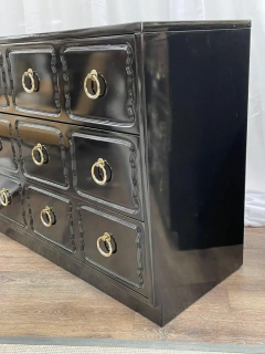 Dorothy Draper Pair Mid Century Modern Ebony Commodes Nightstands Chests Dorothy Draper Style - 2490304