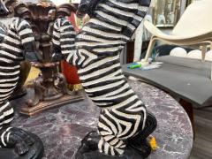 Dorothy Draper Pair Of Hollywood Regency Plaster Zebra Lamps - 4551830