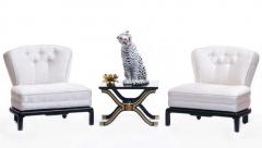 Dorothy Draper Pair of Dorothy Draper Espa a Side Tables in Original Black and Gold Lacquer - 1976586