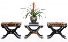 Dorothy Draper Pair of Dorothy Draper Espa a Side Tables in Original Black and Gold Lacquer - 1976591