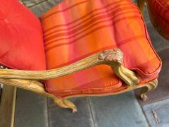 Dorothy Draper Pair of French Provincial Louis XV Caned Carved Fauteuils or Arm Chairs - 4561208