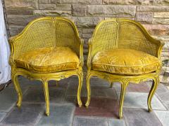 Dorothy Draper Stunning Pair Louis XV Style French Caned Corner Chairs - 4429276