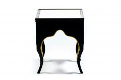 Dorothy Draper Vintage Hollywood Regency Black Lacquered and Gilt Marble Topped Accent Tables - 4794930
