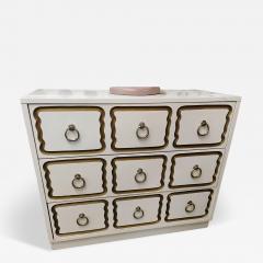 Dorothy Draper White Lacquered Dorothy Draper Style 3 Drawer Commode - 4412321