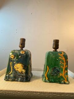 Dorothy Olson WONDERFUL MID CENTURY PAIR OF CERAMIC ARTIST AQUARIUM LAMPS - 2413854