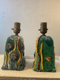 Dorothy Olson WONDERFUL MID CENTURY PAIR OF CERAMIC ARTIST AQUARIUM LAMPS - 2413859