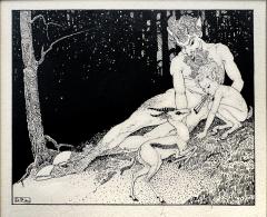 Dorothy Pulis Lathrop Satyr Pan and Deer Greek mythology - 4245111