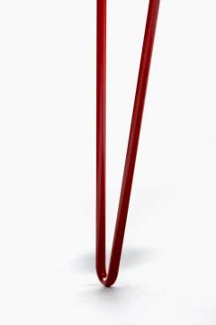 Dorothy Schindele Set of Four Iron Dorothy Schindele Dining Chairs in Red Lacquer and Latte Boucl  - 3274203