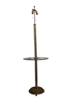 Dorothy Thorpe ART DECO BRONZE LUCITE TUBE FLOOR LAMP WITH ROUND GLASS TABLE - 4499911
