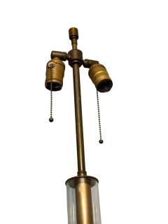 Dorothy Thorpe ART DECO BRONZE LUCITE TUBE FLOOR LAMP WITH ROUND GLASS TABLE - 4499912