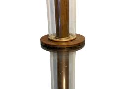 Dorothy Thorpe ART DECO BRONZE LUCITE TUBE FLOOR LAMP WITH ROUND GLASS TABLE - 4499913