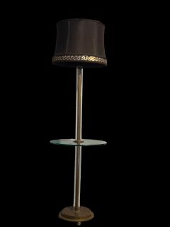 Dorothy Thorpe ART DECO BRONZE LUCITE TUBE FLOOR LAMP WITH ROUND GLASS TABLE - 4499915