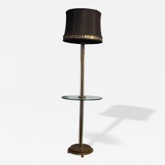 Dorothy Thorpe ART DECO BRONZE LUCITE TUBE FLOOR LAMP WITH ROUND GLASS TABLE - 4504141