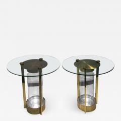 Dorothy Thorpe DOROTHY THORPE PAIR OF ILLUMINATED BRASS AND GLASS TABLES - 873232