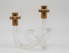 Dorothy Thorpe Lucite and Gold plated Brass Candle Stick Dorothy Thorpe - 1740070