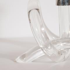 Dorothy Thorpe Pair of Pretzel Candlesticks in Lucite and Nickeled by Dorothy Thorpe - 1560854