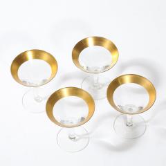 Dorothy Thorpe Set of Four 22 Karat Gold Gilt Rimmed Martini Glasses by Dorothy Thorpe - 4622830