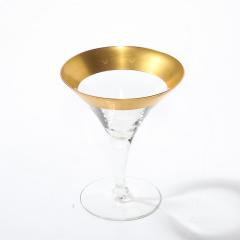 Dorothy Thorpe Set of Four 22 Karat Gold Gilt Rimmed Martini Glasses by Dorothy Thorpe - 4622833