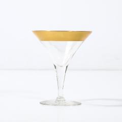 Dorothy Thorpe Set of Four 22 Karat Gold Gilt Rimmed Martini Glasses by Dorothy Thorpe - 4622860