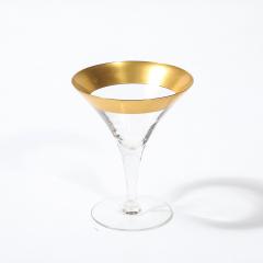 Dorothy Thorpe Set of Four 22 Karat Gold Gilt Rimmed Martini Glasses by Dorothy Thorpe - 4622862