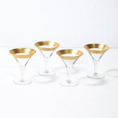 Dorothy Thorpe Set of Four 22 Karat Gold Gilt Rimmed Martini Glasses by Dorothy Thorpe - 4622867