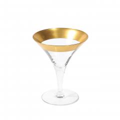 Dorothy Thorpe Set of Four 22 Karat Gold Gilt Rimmed Martini Glasses by Dorothy Thorpe - 4622909