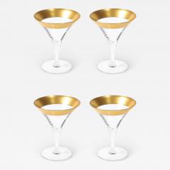 Dorothy Thorpe Set of Four 22 Karat Gold Gilt Rimmed Martini Glasses by Dorothy Thorpe - 4623443
