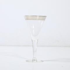Dorothy Thorpe Set of Six Silver Gilt Rimmed Martini Glasses by Dorothy Thorpe - 4622879