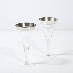 Dorothy Thorpe Set of Six Silver Gilt Rimmed Martini Glasses by Dorothy Thorpe - 4622882