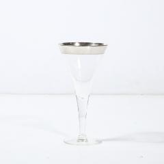 Dorothy Thorpe Set of Six Silver Gilt Rimmed Martini Glasses by Dorothy Thorpe - 4622911