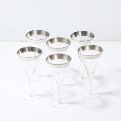 Dorothy Thorpe Set of Six Silver Gilt Rimmed Martini Glasses by Dorothy Thorpe - 4622941