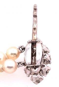 Double Strand Cultured Pearl Diamond Bracelet Large Diamond Pendant 1 20 TDW - 2712962