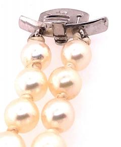 Double Strand Cultured Pearl Diamond Bracelet Large Diamond Pendant 1 20 TDW - 2712963