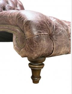 Double Wide Tufted Leather Chaise Lounge - 4581317